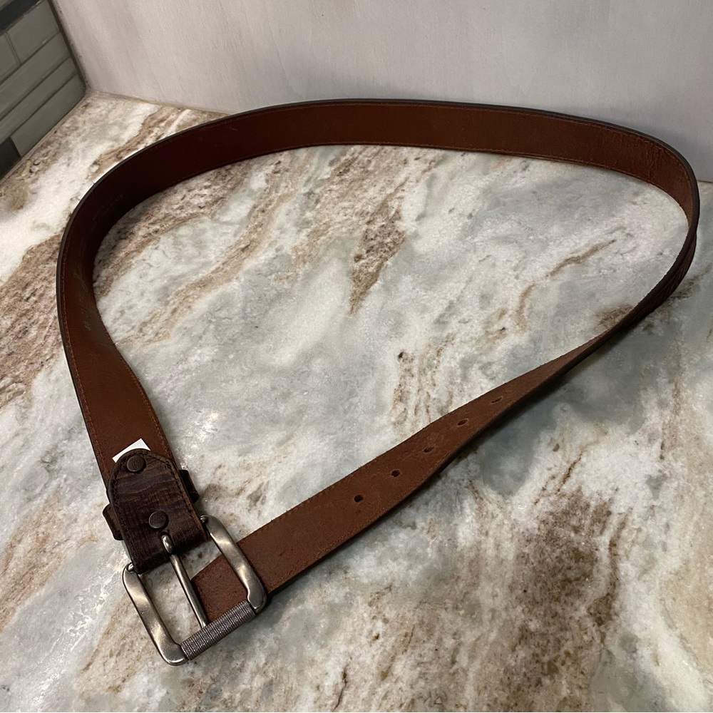 Justin Bomber Brown Top Grain Leather Belt 44 EUC - Picture 10 of 12